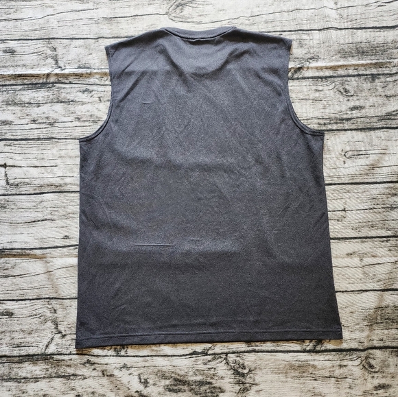ADIDAS MEN'S CLIMALITE SLEEVELESS T-SHIRT IN DARK GREY HEATHER - Picture 3 of 3